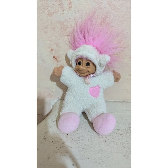 Vintage Russ Troll Kidz 8" Troll Doll Soft Bodied Easter Lamb Sheep Costume - Picture 4 of 5